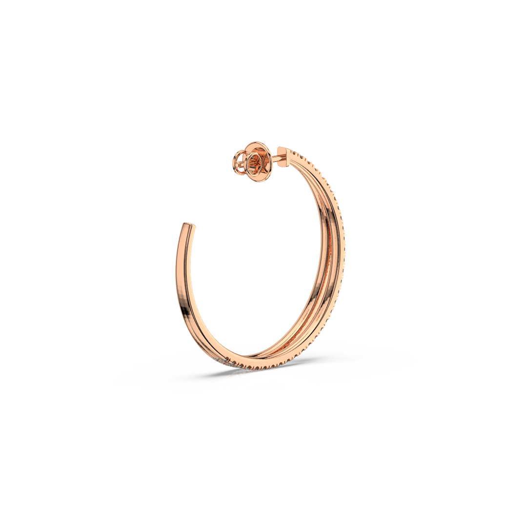 Double Hoop Lab Grown Diamond Earrings by Stefee