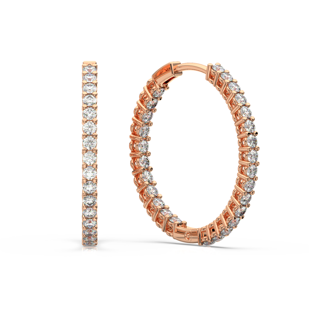 Lab Grown Diamond Hoop Earrings by Stefee