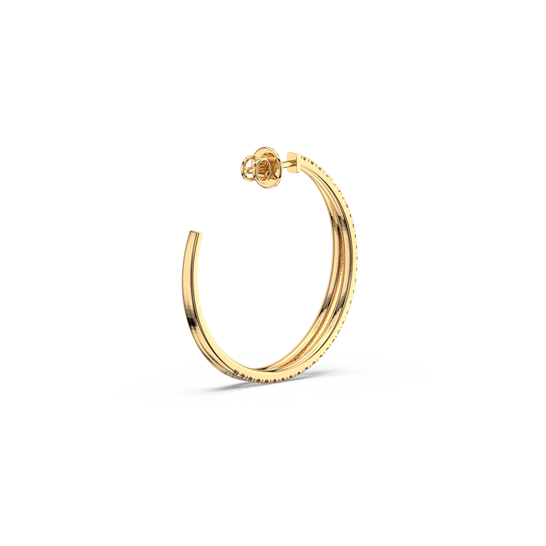 Double Hoop Lab Grown Diamond Earrings by Stefee