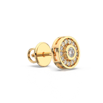 Load image into Gallery viewer, Trailing Round Halo Lab Grown Diamond Studs Earrings by Stefee