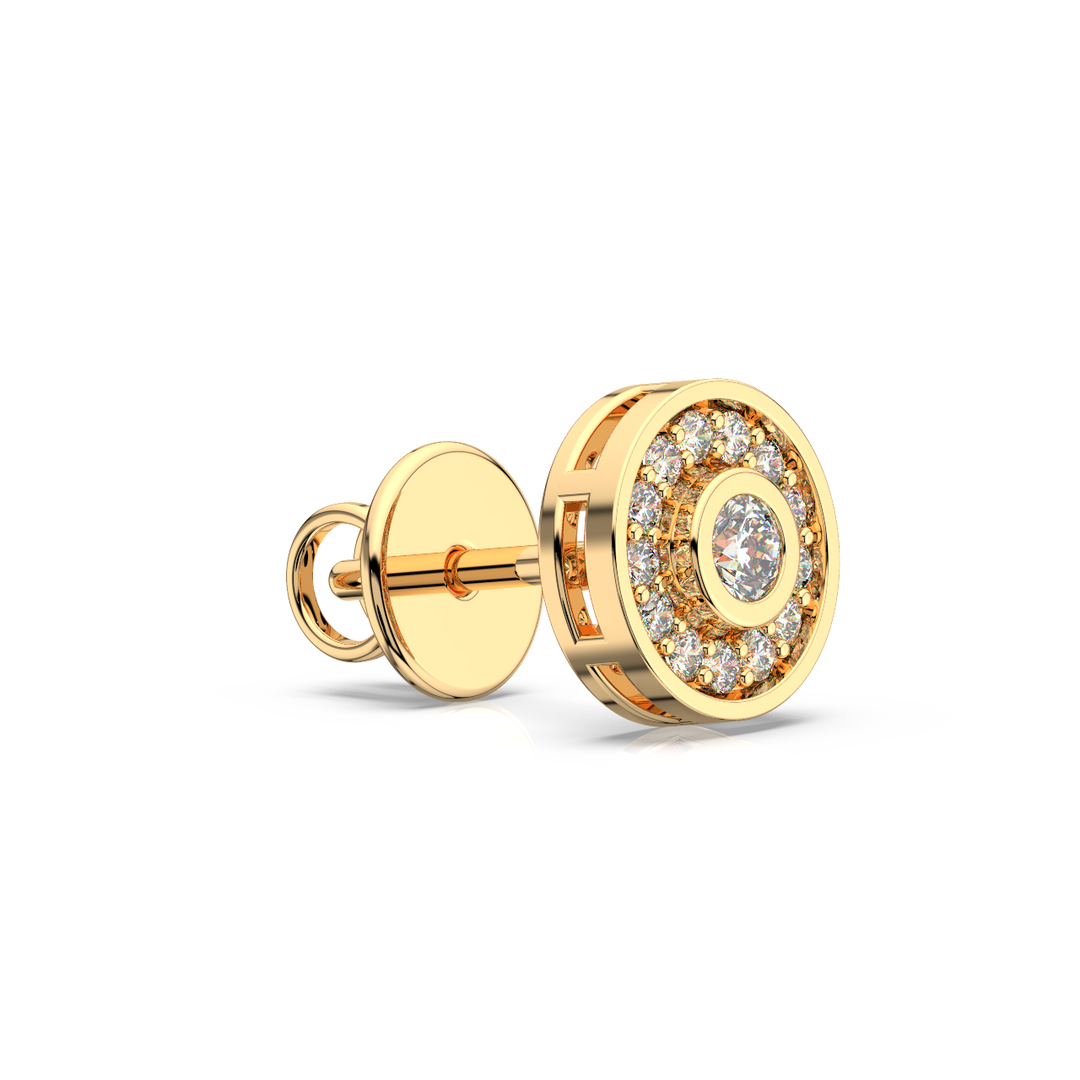 Trailing Round Halo Lab Grown Diamond Studs Earrings by Stefee