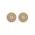 Load image into Gallery viewer, Trailing Round Halo Lab Grown Diamond Studs Earrings by Stefee