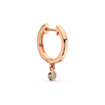 Load image into Gallery viewer, 0.20 ct Lab Grown Diamond Bezel Drop Huggie Hoop Earring by Stefee Jewels