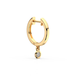 Load image into Gallery viewer, 0.20 ct Lab Grown Diamond Bezel Drop Huggie Hoop Earring by Stefee Jewels