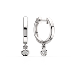 Load image into Gallery viewer, 0.20 ct Lab Grown Diamond Bezel Drop Huggie Hoop Earring by Stefee Jewels