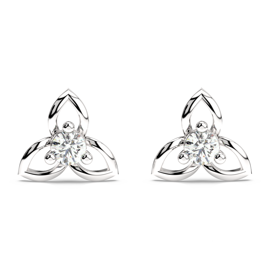 Open Petal Lab Grown Diamond Earrings by Stefee