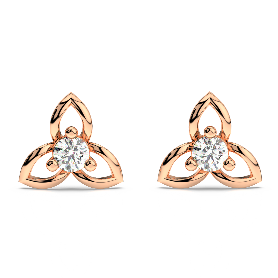 Open Petal Lab Grown Diamond Earrings by Stefee