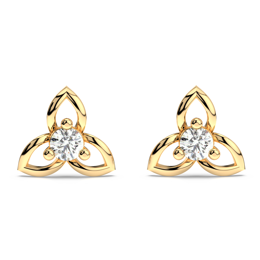 Open Petal Lab Grown Diamond Earrings by Stefee