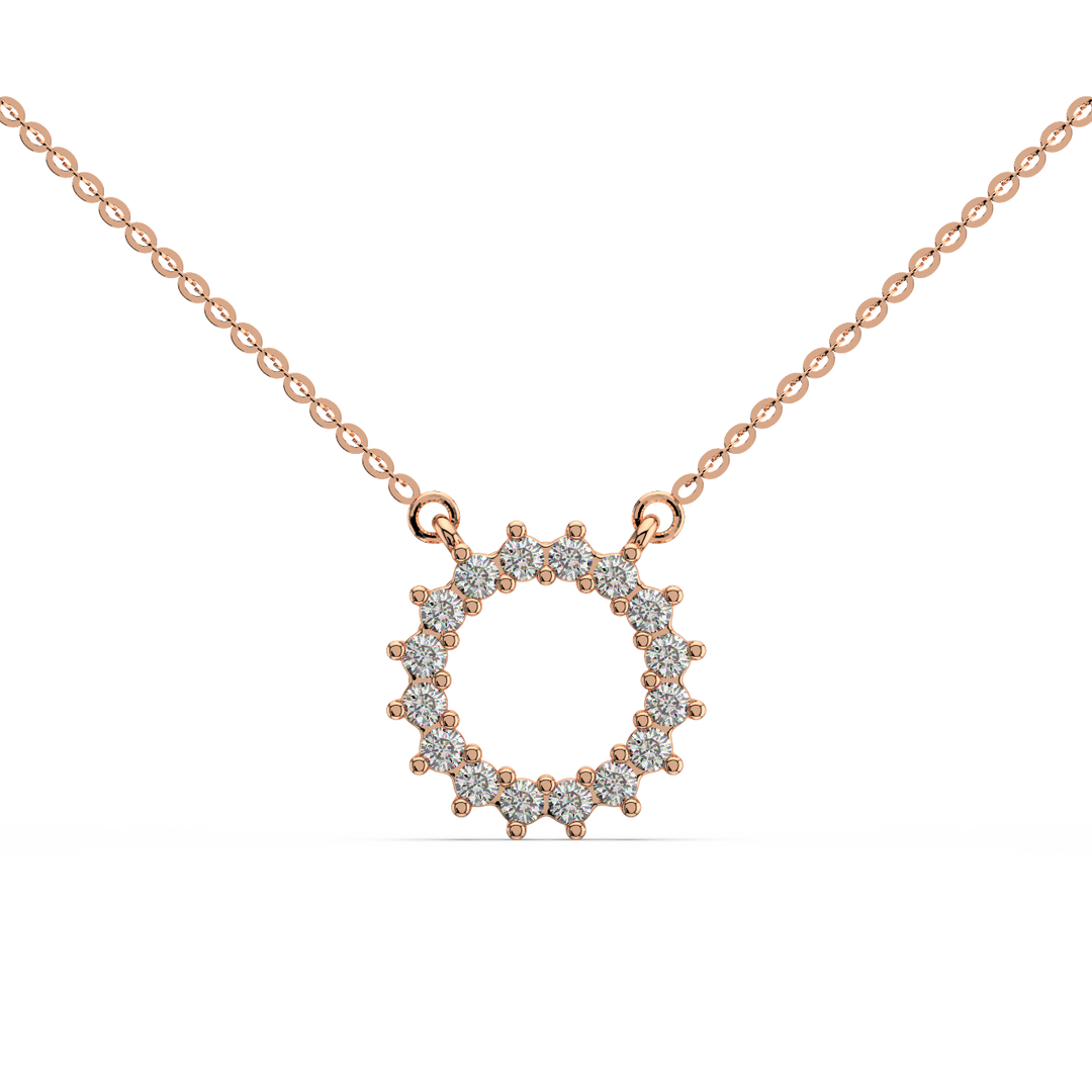 Open Circle Lab Grown Diamond Pendant Large by Stefee