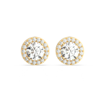 Load image into Gallery viewer, Lab Grown Diamond Round Halo Studs Earrings by Stefee