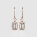 Load and play video in Gallery viewer, Emrald-Cut Drop  Lab Grown Diamond Earrings By Stefee Jewels
