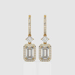 Load and play video in Gallery viewer, Emrald-Cut Drop  Lab Grown Diamond Earrings By Stefee Jewels
