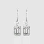 Load and play video in Gallery viewer, Emrald-Cut Drop  Lab Grown Diamond Earrings By Stefee Jewels
