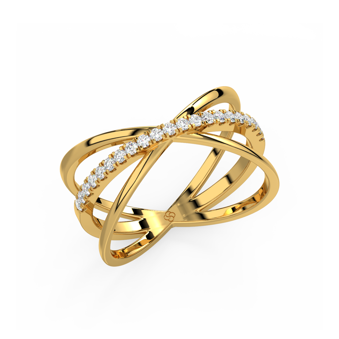 Criss-Cross  Lab Grown Diamond Ring by Stefee Jewels