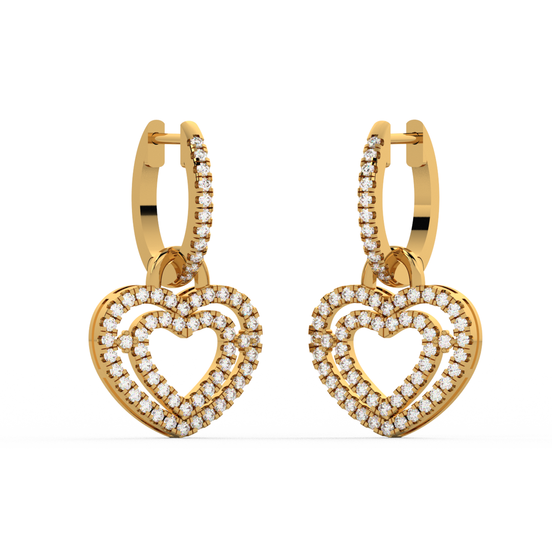 Dual Heart Lab Grown Diamond Drops By Stefee Jewels