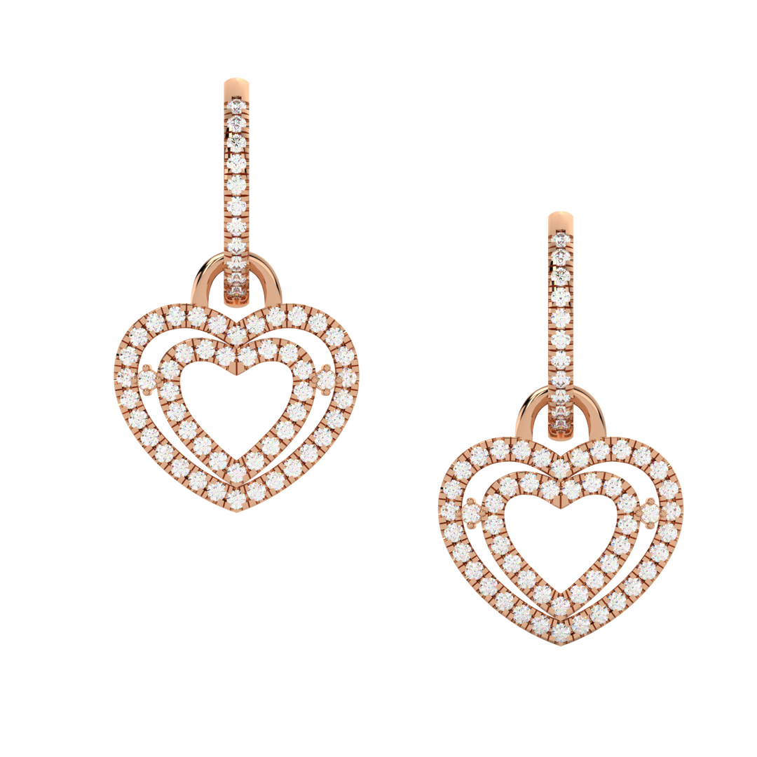 Dual Heart Lab Grown Diamond Drops By Stefee Jewels