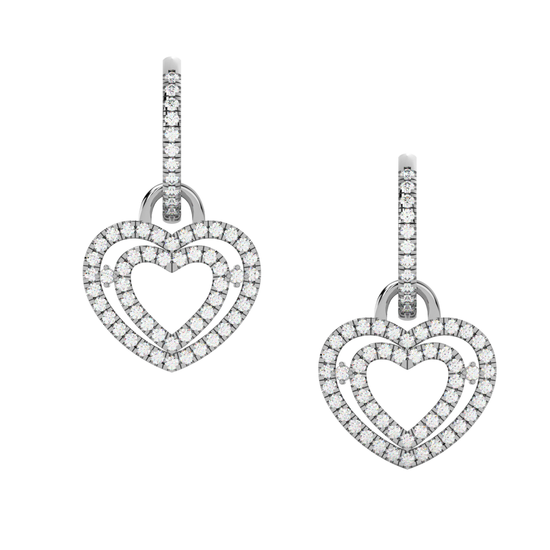 Dual Heart Lab Grown Diamond Drops By Stefee Jewels