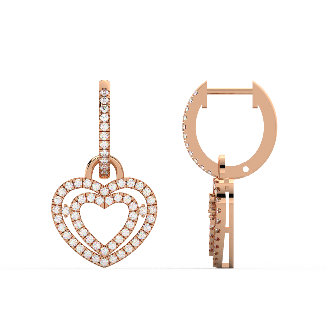 Dual Heart Lab Grown Diamond Drops By Stefee Jewels