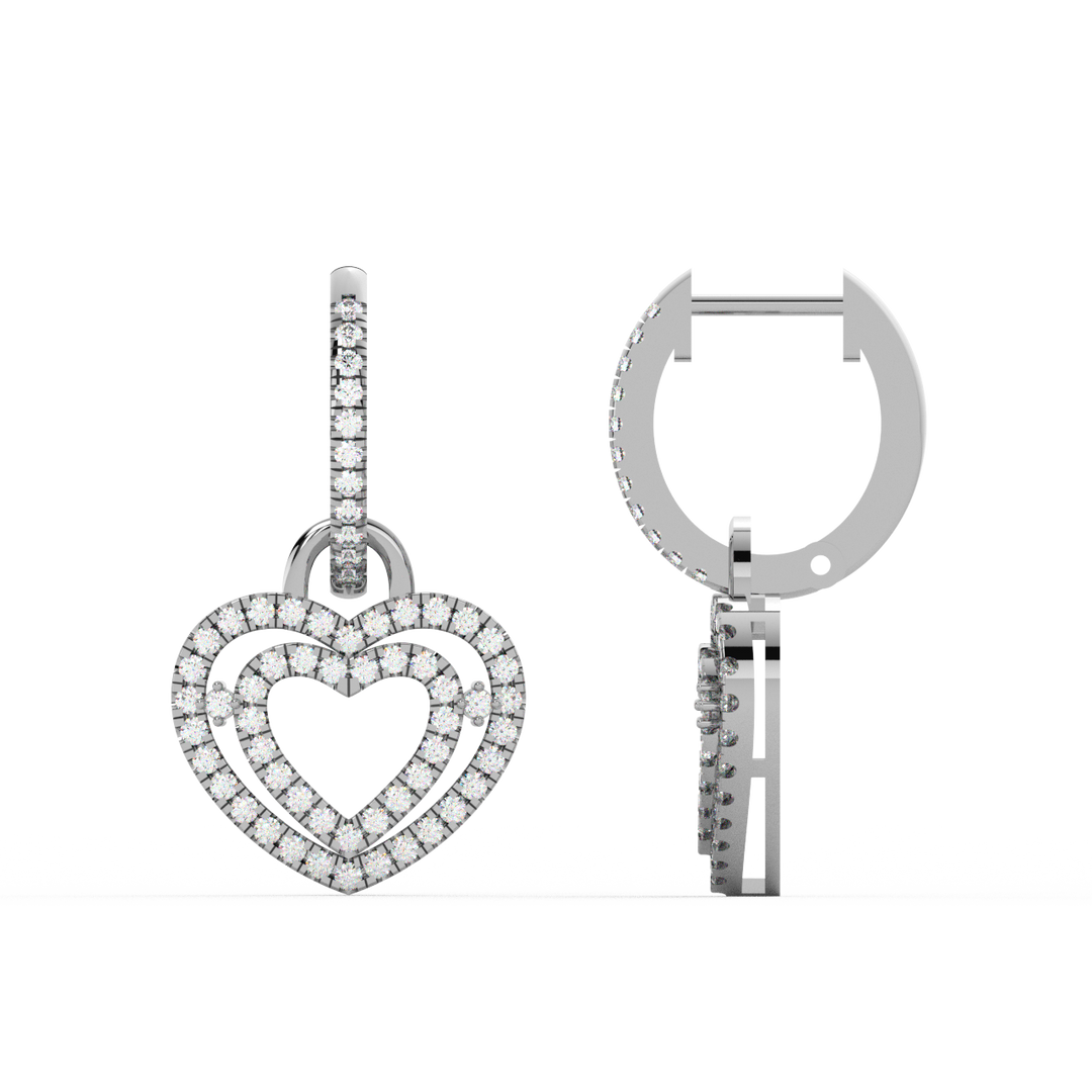 Dual Heart Lab Grown Diamond Drops By Stefee Jewels