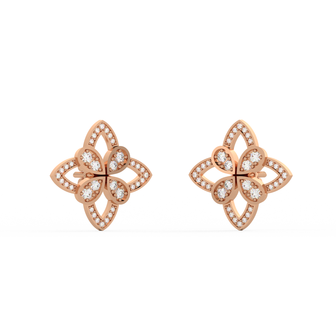 Butterfly & Spade Lab Grown Diamond Studs By Stefee Jewels