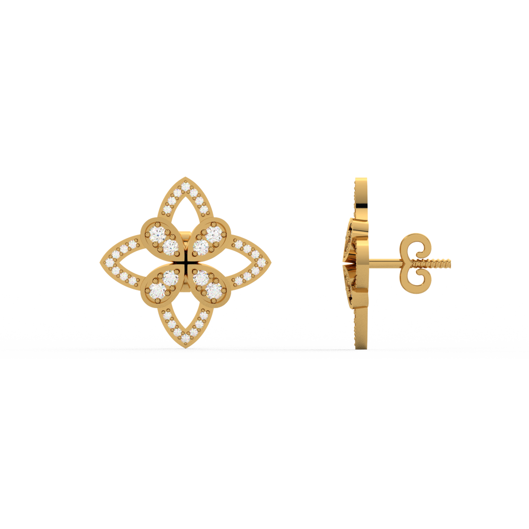 Butterfly & Spade Lab Grown Diamond Studs By Stefee Jewels