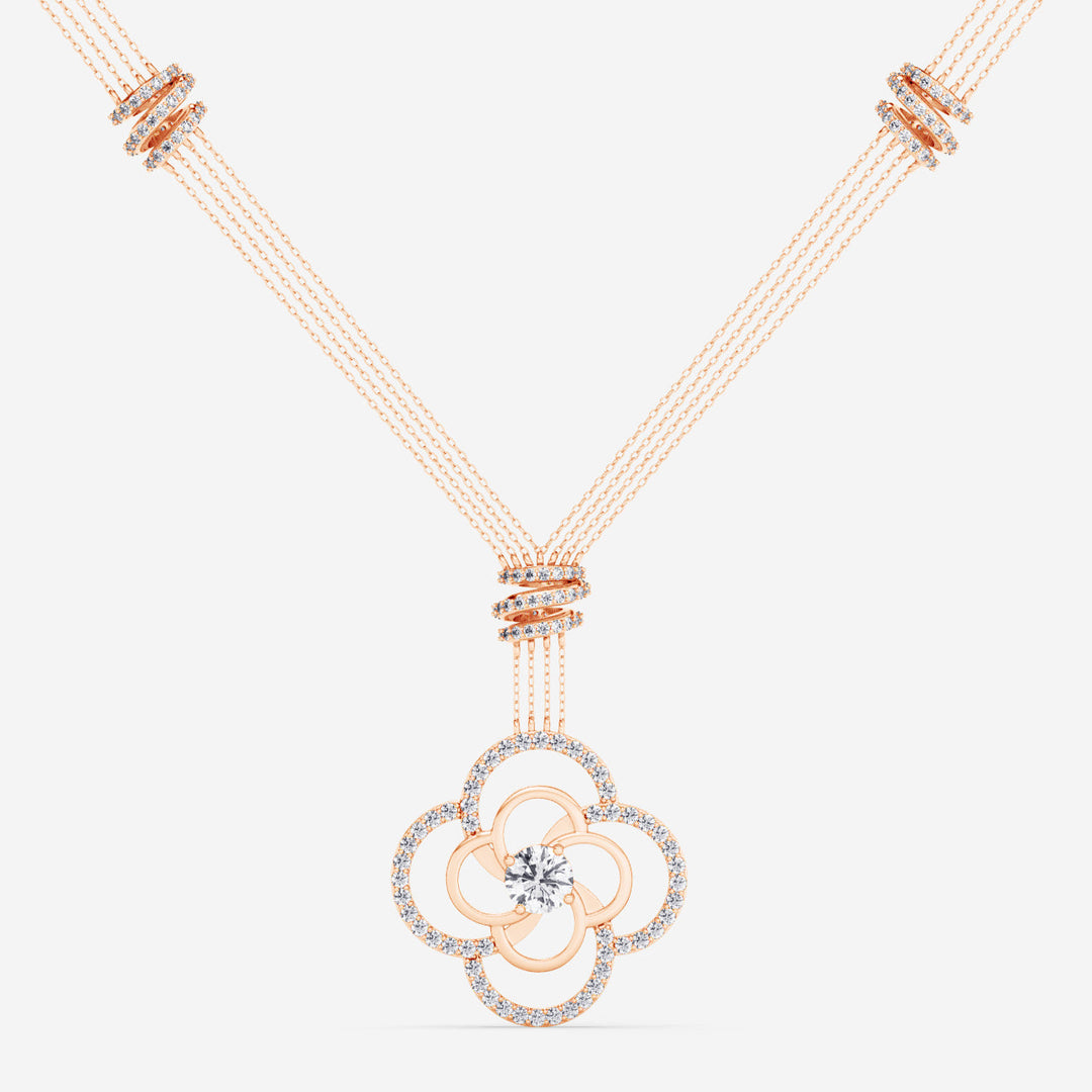 Taj Spiral Interlinked Lab Grown Diamond Necklace by Stefee