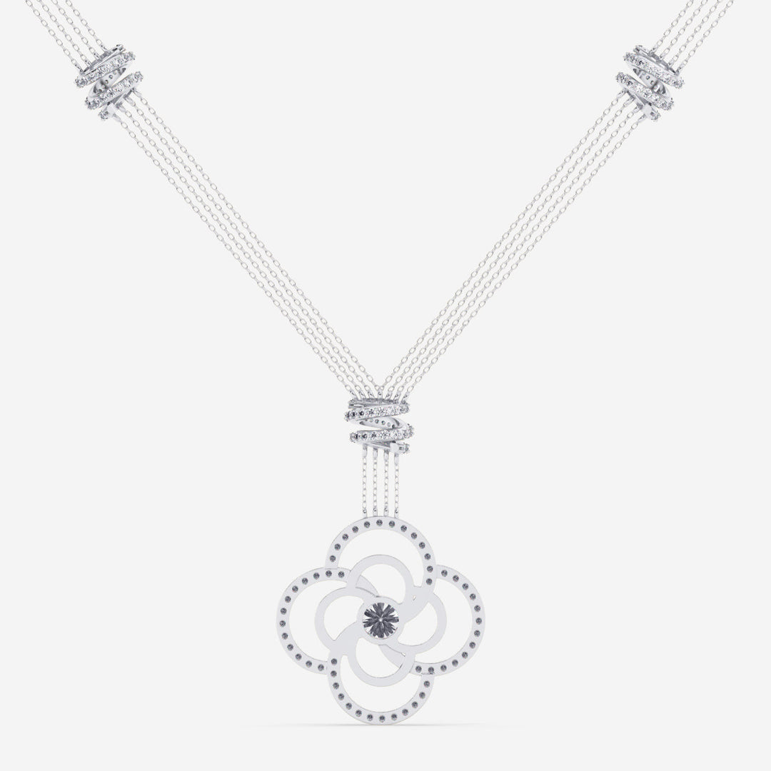 Taj Spiral Interlinked Lab Grown Diamond Necklace by Stefee