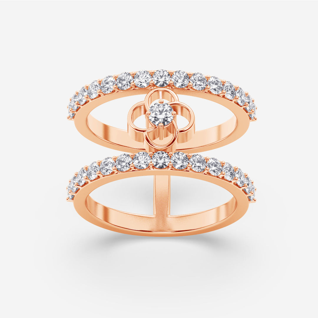 Taj Motif Double Band Lab Grown Diamond Ring by Stefee