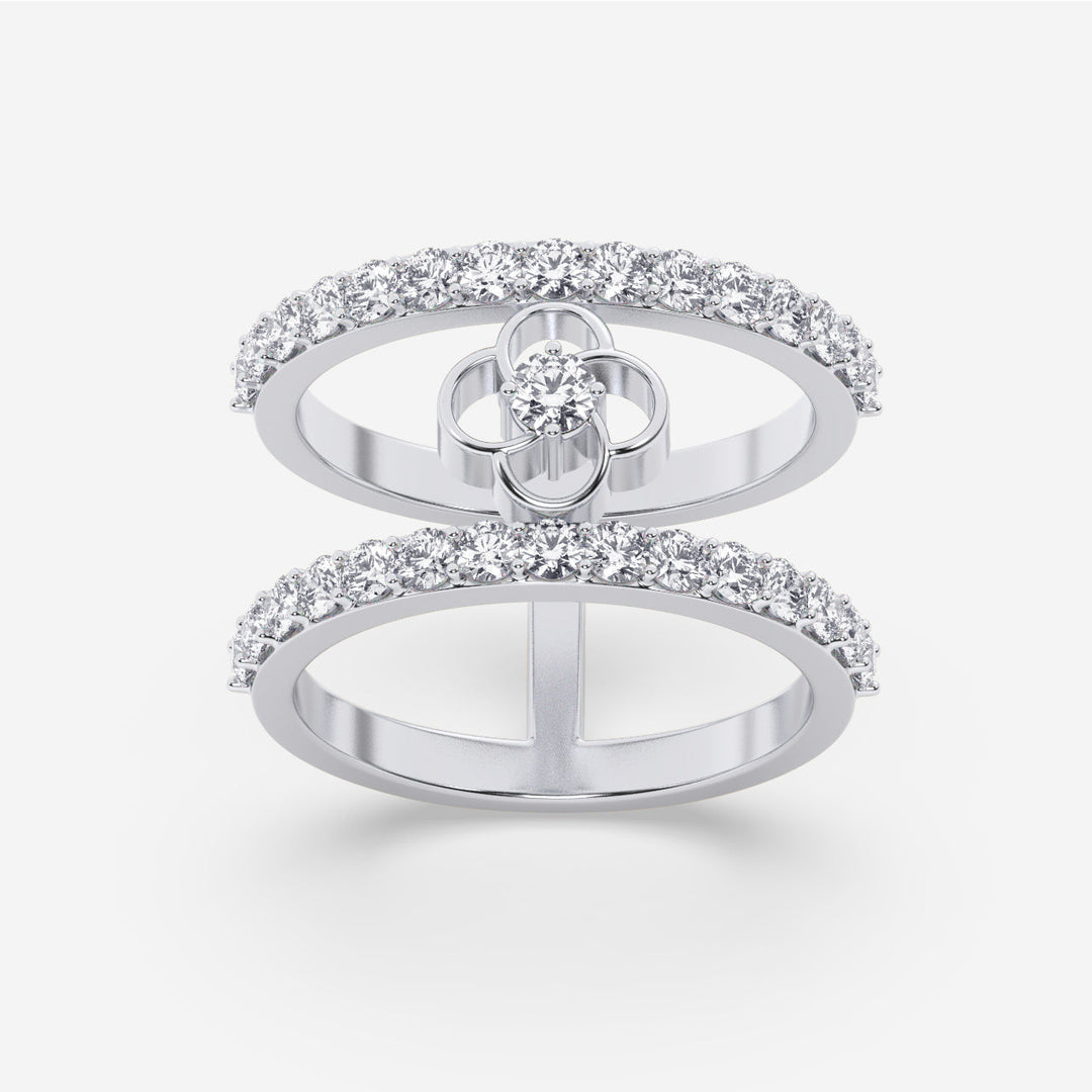 Taj Motif Double Band Lab Grown Diamond Ring by Stefee